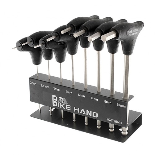Шестигранники BIKE HAND YC-TPHB-10 Г-образ. 2-10мм на подставке, NTB17138