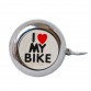 Звонок 00-170691 сталь детский серебристый с рисунком "I love my bike"