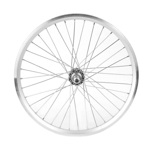 Колесо заднее 20" обод двойной алюм. серебр., V-br, втулка под трещотку 6-7ск под гайку