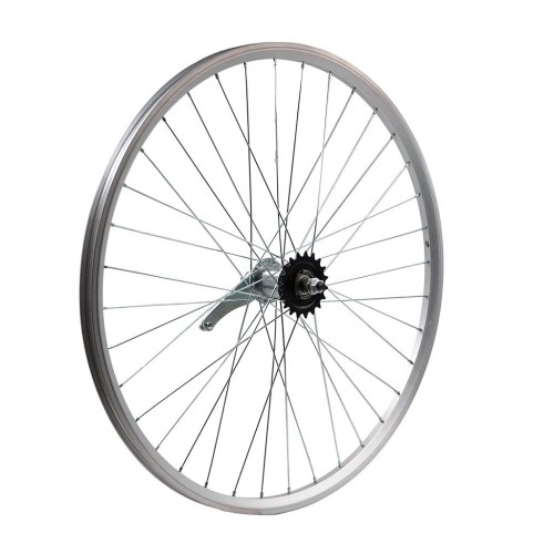 Колесо заднее 26" обод двойной алюм. серебр., втулка 1ск под гайку